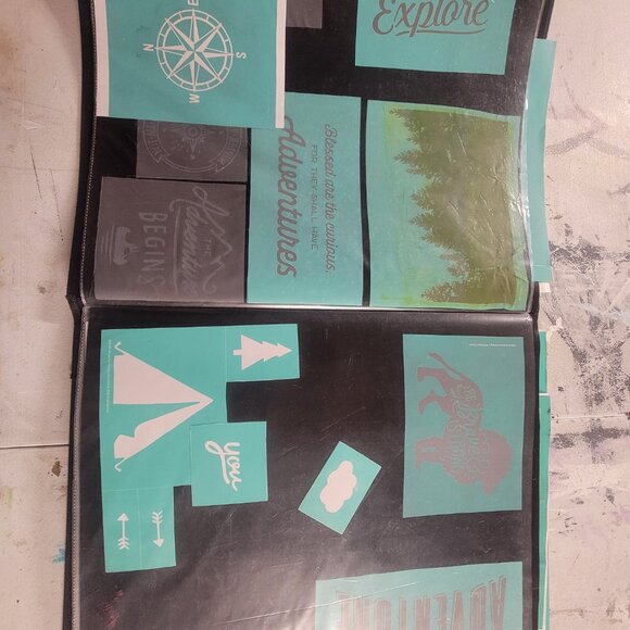 Bundle 2 ~ Reusable Silk Screen Stencils ~ 18 x 15 Binder ~ Adventure, Kids - Picture 5 of 16